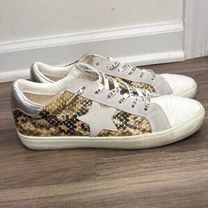 VINTAGE HAVANA SNAKE-EMBOSSED LEATHER SNEAKERS SIZE 11